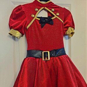 Large child a wish comes true red velvet ballet dance costume skating dress